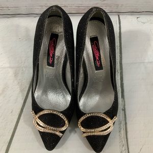 Black Sparkly 4” Heels By Cathy Din